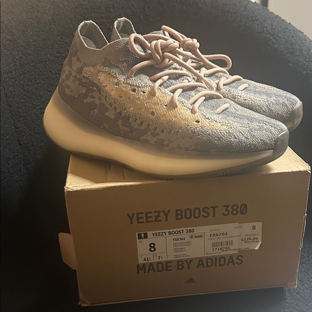 Adidas Yeezy Boost 380 Mens Sneakers - Gray and Tan